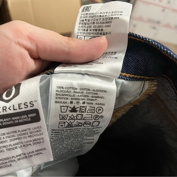 Levi’s 501 Jeans Across A Plain Dark Wash 100% Cotton Size 27 J2 - Picture 11 of 12